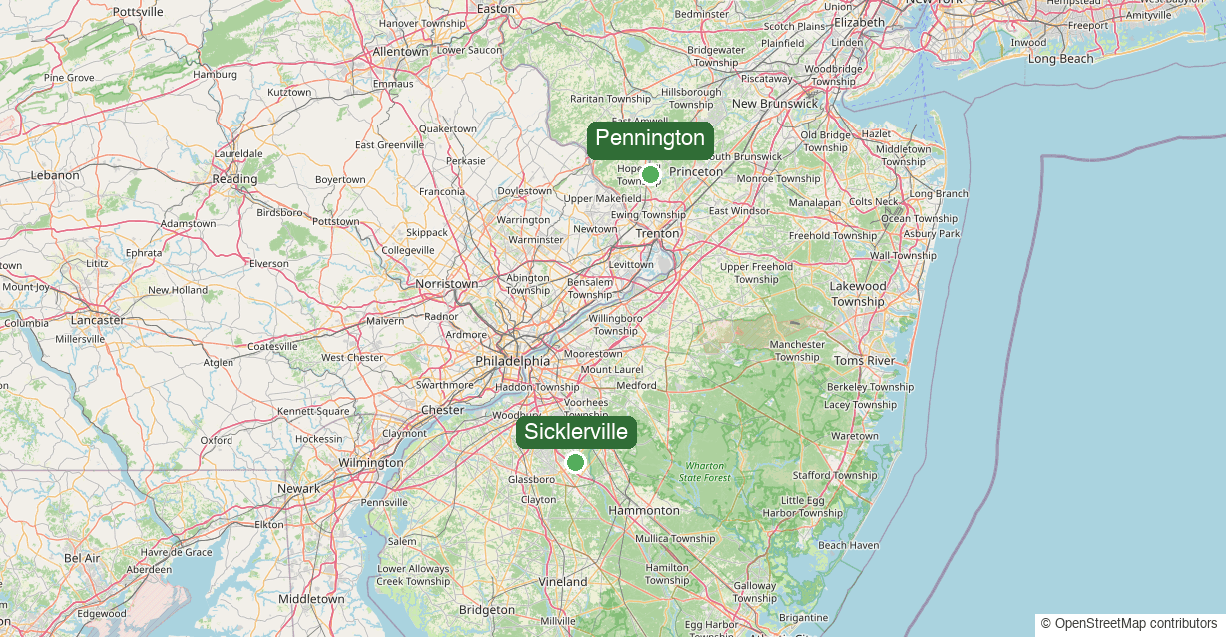 Map of The Village Learning Center locations in New Jersey